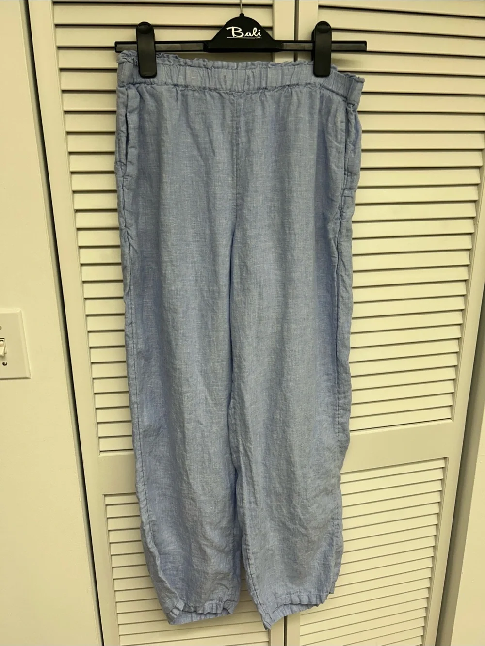 Light Blue Elastic Waist Linen Pants J Crew